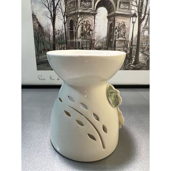 Pink &‎ White Hibiscus Ceramic Wax Warmer - NWOT - Picture 4 of 10